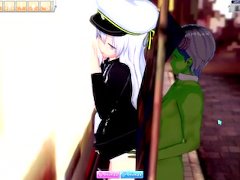 Enterprise(azur lane)fucked on night street