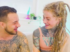Tattooed queen takes giant Italian cock anal destroyed, deepthroat & cum-soaked