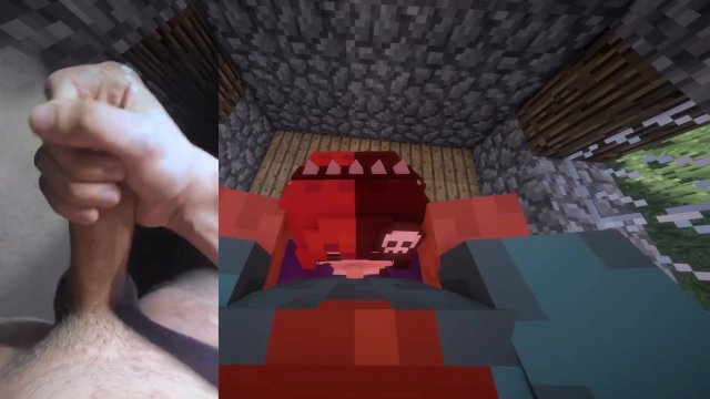 masturbation to blow job in Minecraft (Fapcraft)