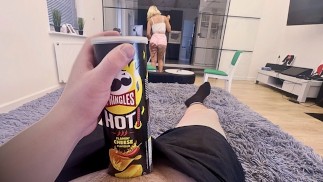 My stepsister sucks my cock hard