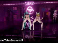 3D HMV Ghost Dance - Hatsune Miku and Kagamine Rin (YYB Vocaloid Micro Bikini)