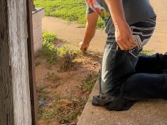 Flower bed work desperate public piss ( had to piss in segments due to passing cars )