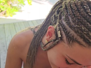 The Beauty Flirted with me on the Beach, and then Naked came to my Villa and Gave me a Blowjob