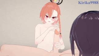 Mikamo Neru and I have intense sex in the bedroom. - Blue Archive Hentai