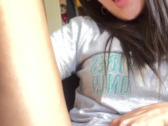 I masturbate ovulating so hot creampie with my big black dildo