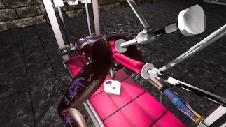 Cryptofantasy is gagged to a sex machine.
