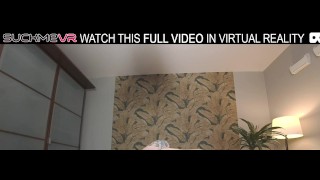 Passionate blonde Crystal White2 plays with a rubber dildo in VR.