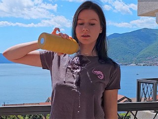 [4k] Dry vs Wet: Soaking my Tits for Science (and Summer Swims)