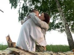 Fucking hard my best friend's hot girlfriend in forest while he setting up a tent - Screenshot 1 of 16 - Real Public Sex