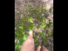 The BEST part of any hike is walking barefoot on moss