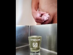 I treat the teen to a glass of warm piss. She loves pissing and drinking