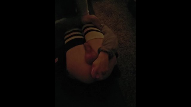 Femboy Plays With Dildo When Home Alone