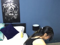 My horny neighbor makes a hot video for her lover.