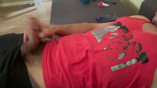 Jerking off instead of having lunch.