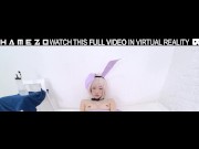 Hot Asian skinny teen masturbates in bunny cosplay in VR.