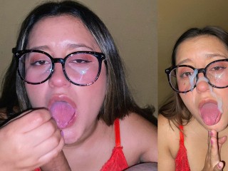The Young Slut gives Merciless Oral Sex to her Stepbrother.