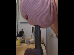 Deepthroating Training On My New 2.08 Inch Diameter BBC Dildo