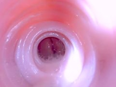 Fucking fake pussy internal view cumshot - Beware the cum hits your eyes!