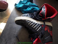 Last cumshot on Adidas Hardcourt Big Logo and cummed underpands