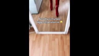 femdom - red heels bigger than your xx