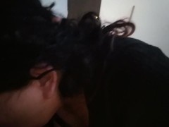 Beautiful BBW Chokes on My Cock in My Room While Moaning at the Camera