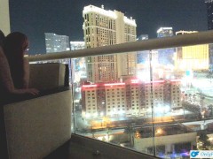 Romance And Sex Outside On A Balcony Overlooking The Las Vegas Strip