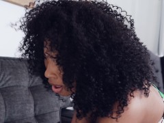 EBONY BABE OLIVIA JAY GETS CREAMY FACIAL AFTER SPICY INTERVIEW