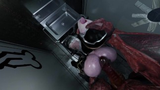le monstre l’a rencontrée dans les toilettes et l’a imprégnée d’un énorme pénis