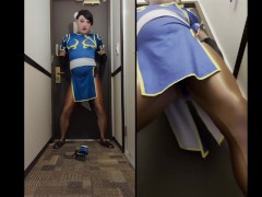 穴開きブルマから見えるアナルに超ズーム♥ チクニーでアナルがひくひくしちゃう女装コスプレイヤー - Screenshot 1 of 16 - Female Mask