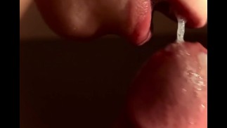 CIM Closeup cumshot, nice Girlfriend Blowjob - Luce Avery