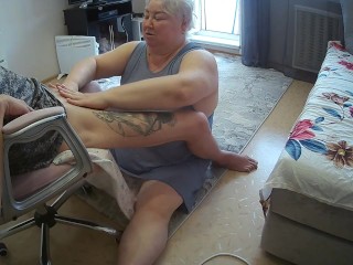 Wife Watches as Stepmom gives Deep Blowjob and Swallows Cum