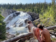 We came to see the waterfall but stayed for this - RosySky 4k 60fps