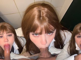 Rubia argentina chupa verga y me cabalga la verga. Le lleno de semen su boca