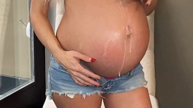 Beautiful Pregnant Belly and Belly Button Fetish - Taboo Girl