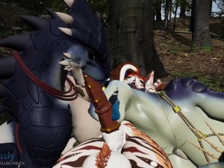 Hung Futanari jumped by horny Tribal Women while camping // VRChat ERP Threesome