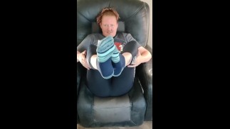 Made to worship my big long socked arched scrunchie soles