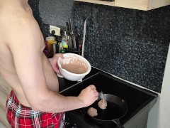 Оладьи из манки и какао