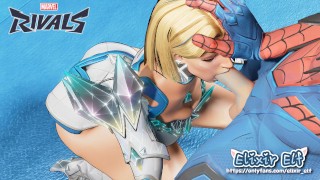 emma frost cleans the spider's web . marvel rivals hentai