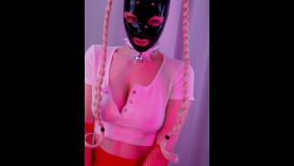 Latex Girl Ready For Action - Behind The Scene