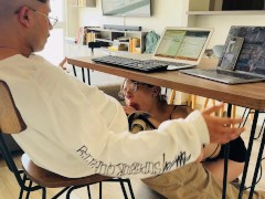 cute gf sucks my dick while I try to work part 1 / soft porn