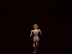 monster with unusual huge cock fucks and cums in her pussy. female voice