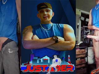 Большой белый член Justa9er хвастается