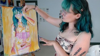 a naughty self portrait painting challenge