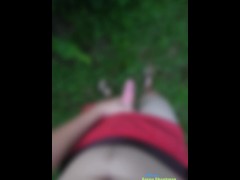 Peeing And Then Cumming In Orange Short Shorts Outside In My Garden