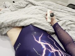 Massage Gun Made me CUM Again and Again in my Gymnastics Leotard