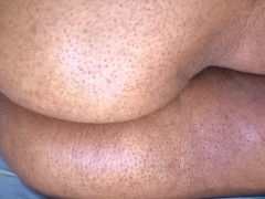 Ebony milf oils up her ass and gets ready for you