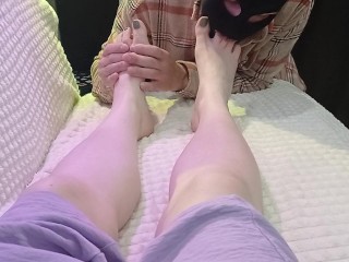 Slave Licks Mistress's Feet