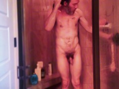 casual shower - naked man ass to relax and study to