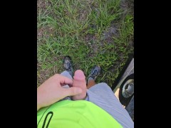 Quick Pee at Work Outside in Public