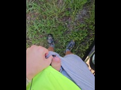 Quick Pee at Work Outside in Public 14/16